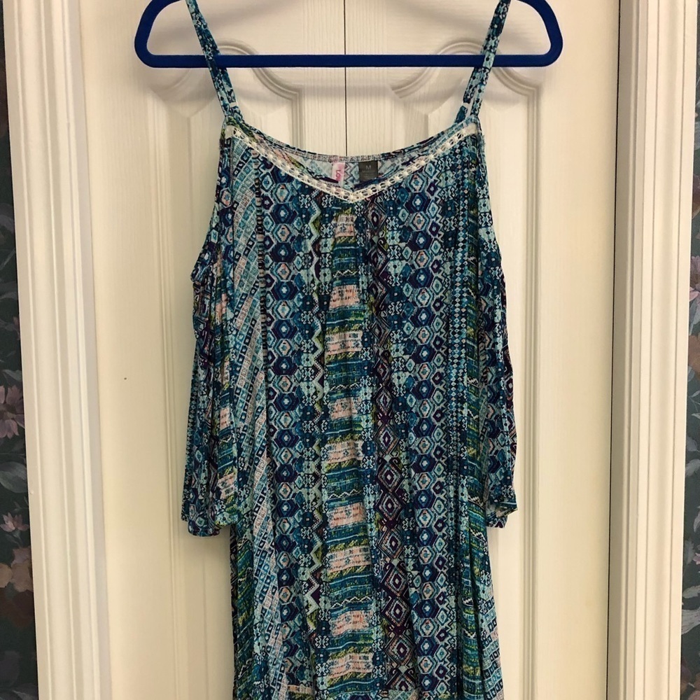 Cold Shoulder Print Dress